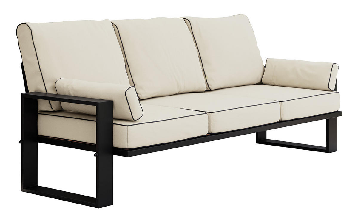 GARTENSOFA Elba 3 Sitzer - Beige - Beige, Textil (215/90/87cm) - MKS