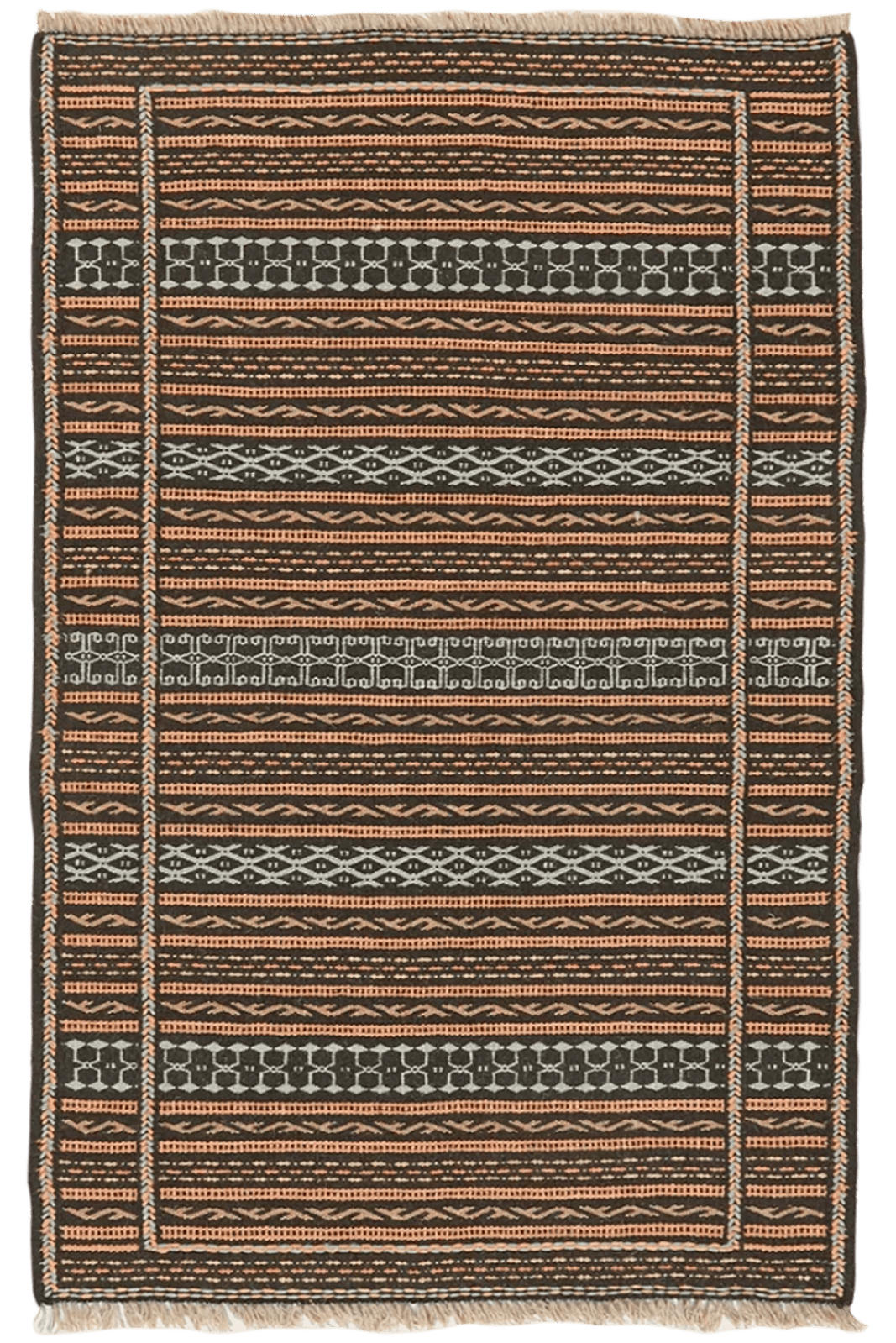 Looma Kelim-Teppich Schwarz 81x125 cm