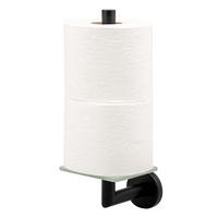 TOILETTENPAPIERHALTER PIAZZA BLACK, Glas und Edelstahl, schwarz - Schwarz, Metall (10/29/14cm) - bremermann