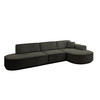 ECKSOFA Ottomane Rechts MARI-L2-v3 - 328x171x83 cm Schwarz Velours - Schwarz, Holzwerkstoff/Kunststoff (171/328cm) - ALTDECOR
