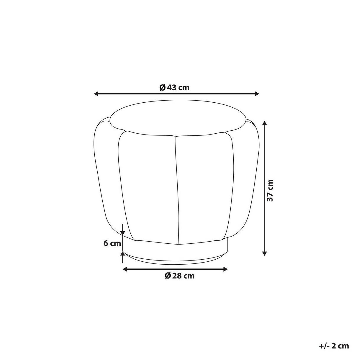 POUF Weiß Irving - Goldfarben/Weiß, Textil (43/37/43cm) - Beliani