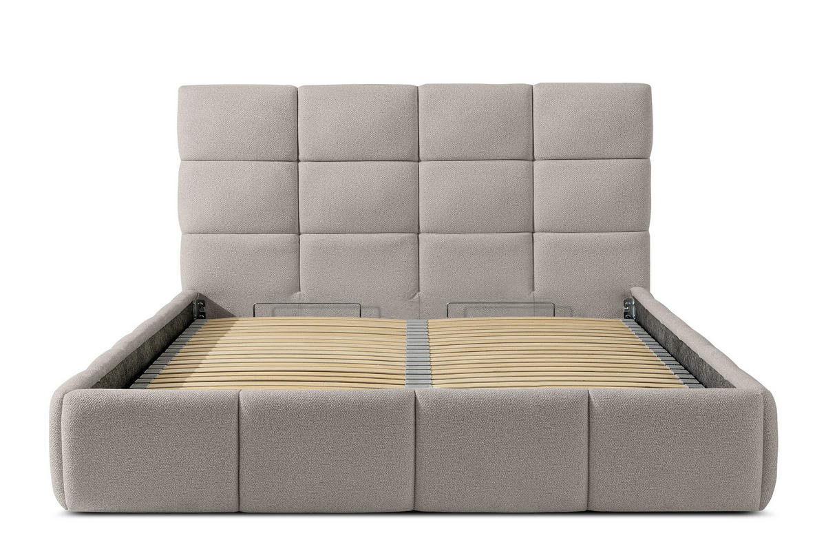 POLSTERBETT ALTOS Bouclé, hellgrau - Hellgrau, Holz/Holzwerkstoff (160/200cm) - KONSIMO®