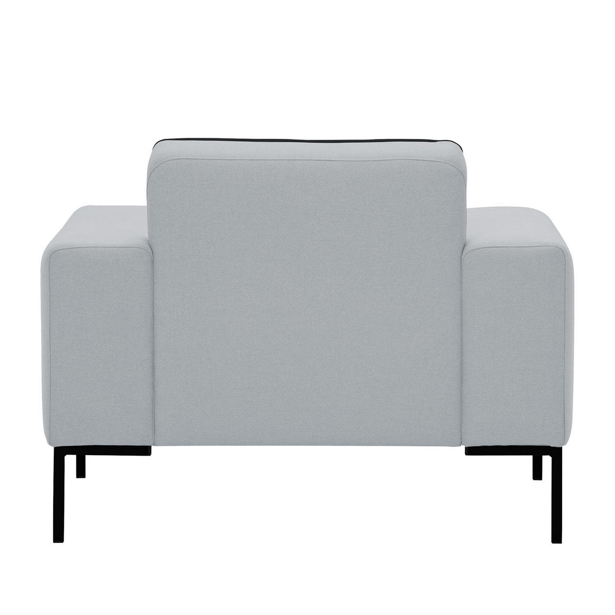 SESSEL - Webstoff - Hellgrau/Schwarz, Textil (102/77/93cm) - home24