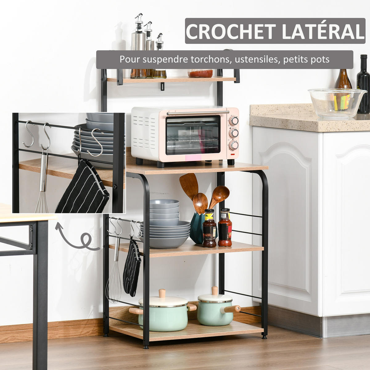 KÜCHENREGAL Braun 1 Stück - Braun, Holzwerkstoff (40/125/60cm) - GiPP