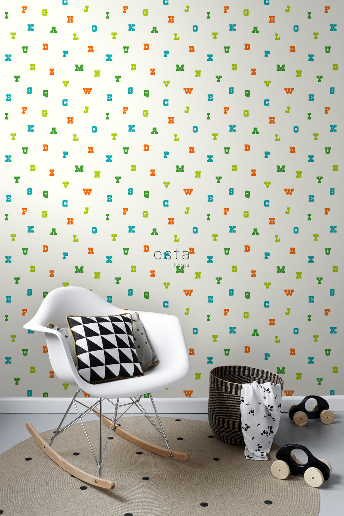 TAPETE Alphabet 53 cm x 10.05 m - Grün, Papier (53/0.1cm) - ESTAhome