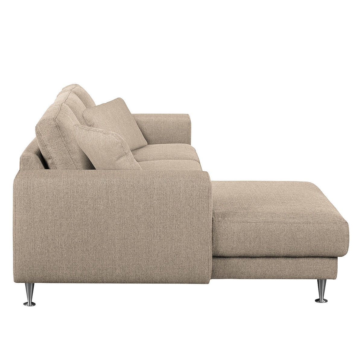 ECKSOFA mit Longchair - Strukturstoff - Kaschmir, Textil (235/150cm) - home24