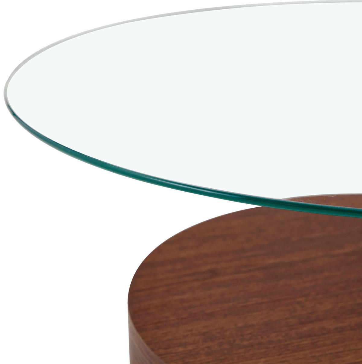 COUCHTISCH 70/70/44 cm mit mehrstufigen Ablagen und Sicherheitsglasplatte in Walnussoptik, Transparent/Walnuss - Walnussfarben, Holzwerkstoff (70/70/44cm) - Redom