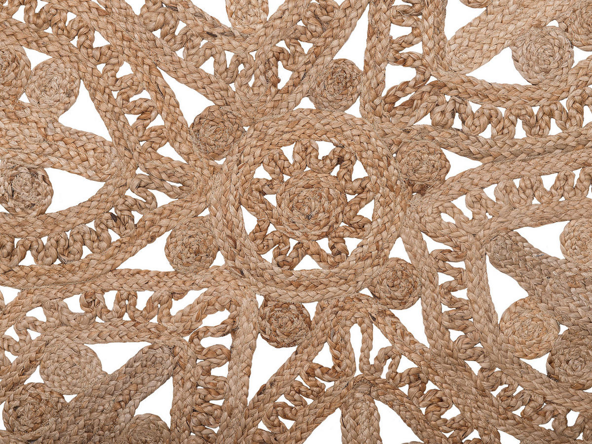 TEPPICH geflochten Bucak 120/120 cm - Beige, Naturmaterialen (120/120cm) - Beliani
