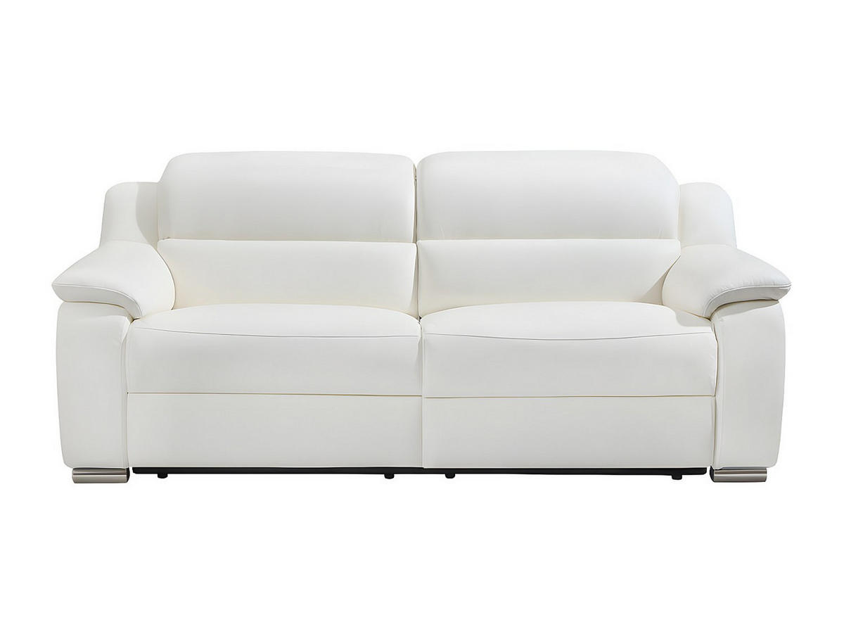 SOFAGARNITUR mit Relaxfunktion - 4 Personen-Sitzer - Leder - Weiß - - Weiß, Leder (202/86/104cm) - Vente-Unique