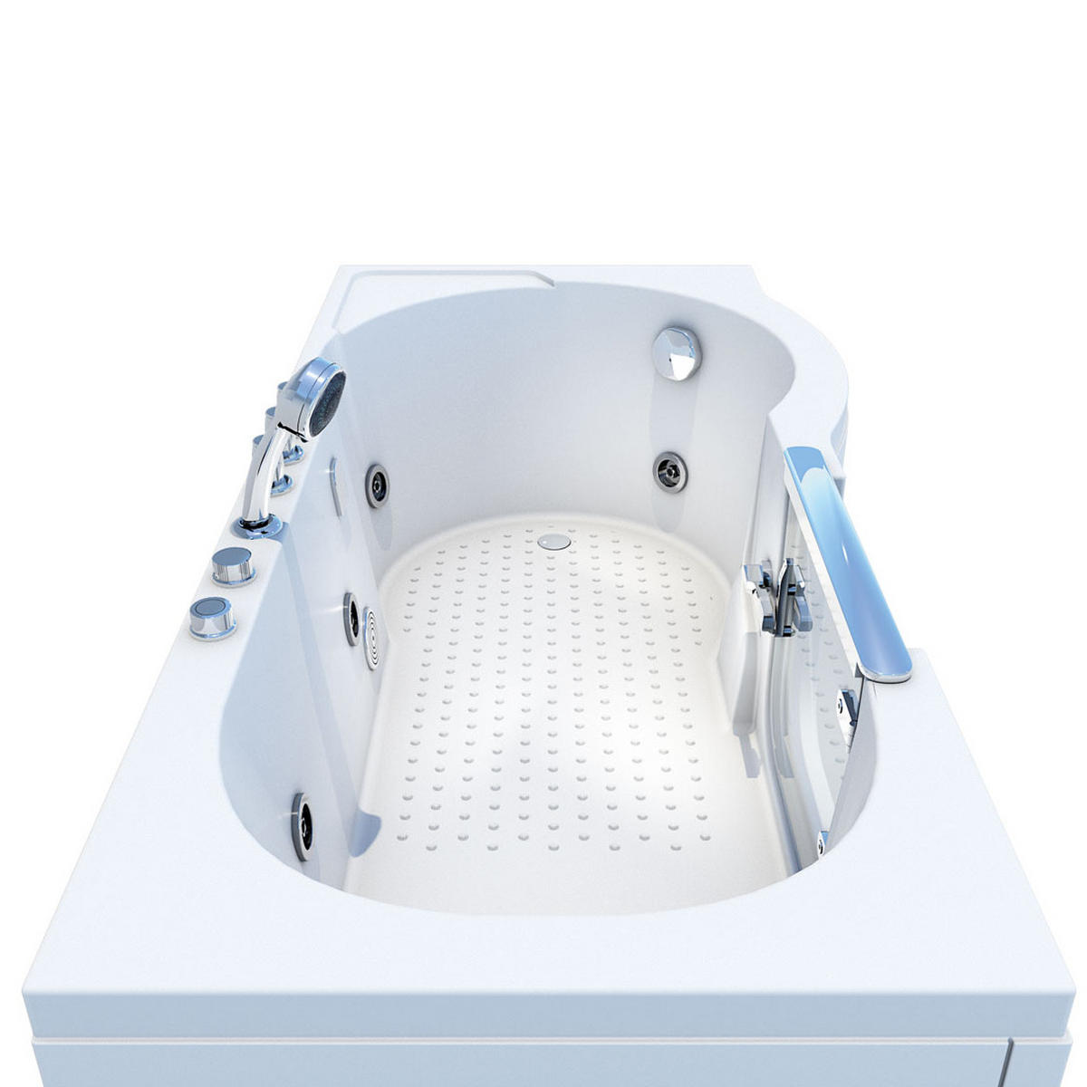 SENIORENWANNE mit Tür S12-TH-WP-L - Weiß, Glas/Kunststoff (85/60/170cm) - AcquaVapore by Sandra Jentho