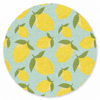 ROHOŽKA Citrony vzor - Žlutá - Modrá - Vzor - Ovoce 90x90 cm - žlutá, textil/umělá hmota (90/0.4cm) - MuchoWow
