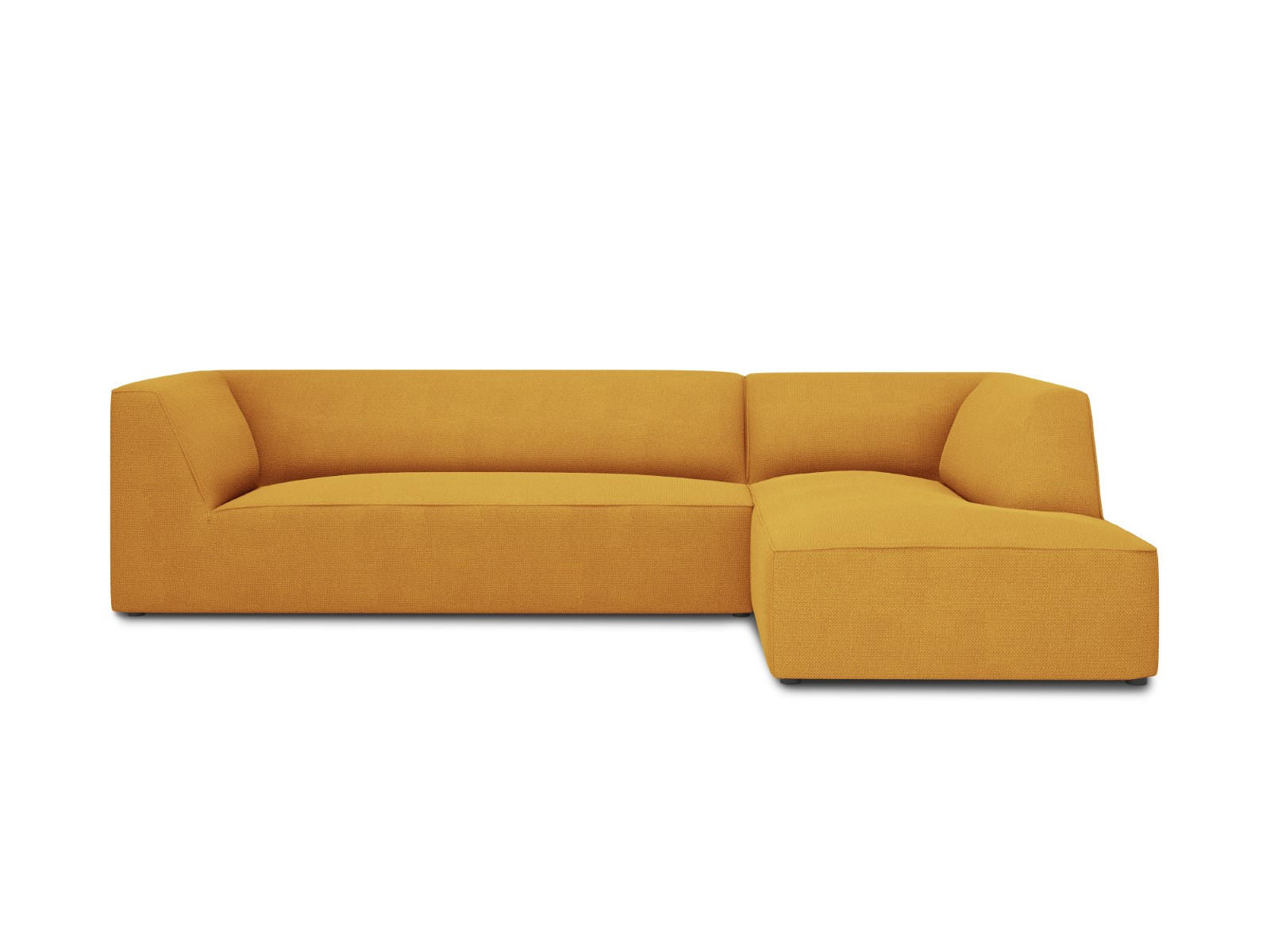 ECKSOFA rechts Ruby aus strukturiertem Stoff gelb 4 Sitzplätze - Gelb, Textil (180/273cm) - Micadoni