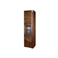 VITRINE Mango 55x45x204 braun lackiert Amsterdam #20 - Braun, Holz (55/204/45cm) - Massivmoebel24
