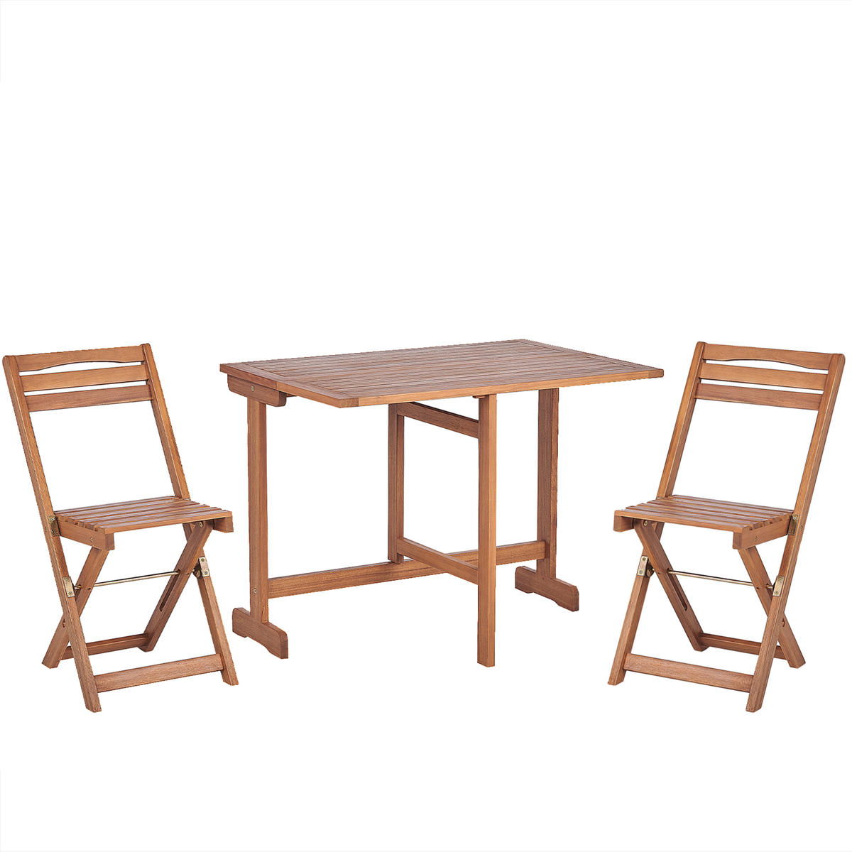 BALKONSET 2-Sitzer Akazienholz hellbraun zusammenklappbar Lenola - Hellbraun, Holz - Beliani