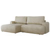 ECKSCHLAFSOFA TONO L Beige Velvet - links - Beige/Schwarz, Kunststoff/Textil (260/150cm) - MKS