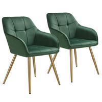 ESSZIMMERSTUHL 2er Set Marilyn 58 x 62 x 82 cm dunkelgrün/gold - Dunkelgrün/Goldfarben, Kunststoff (58/82/62cm) - tectake