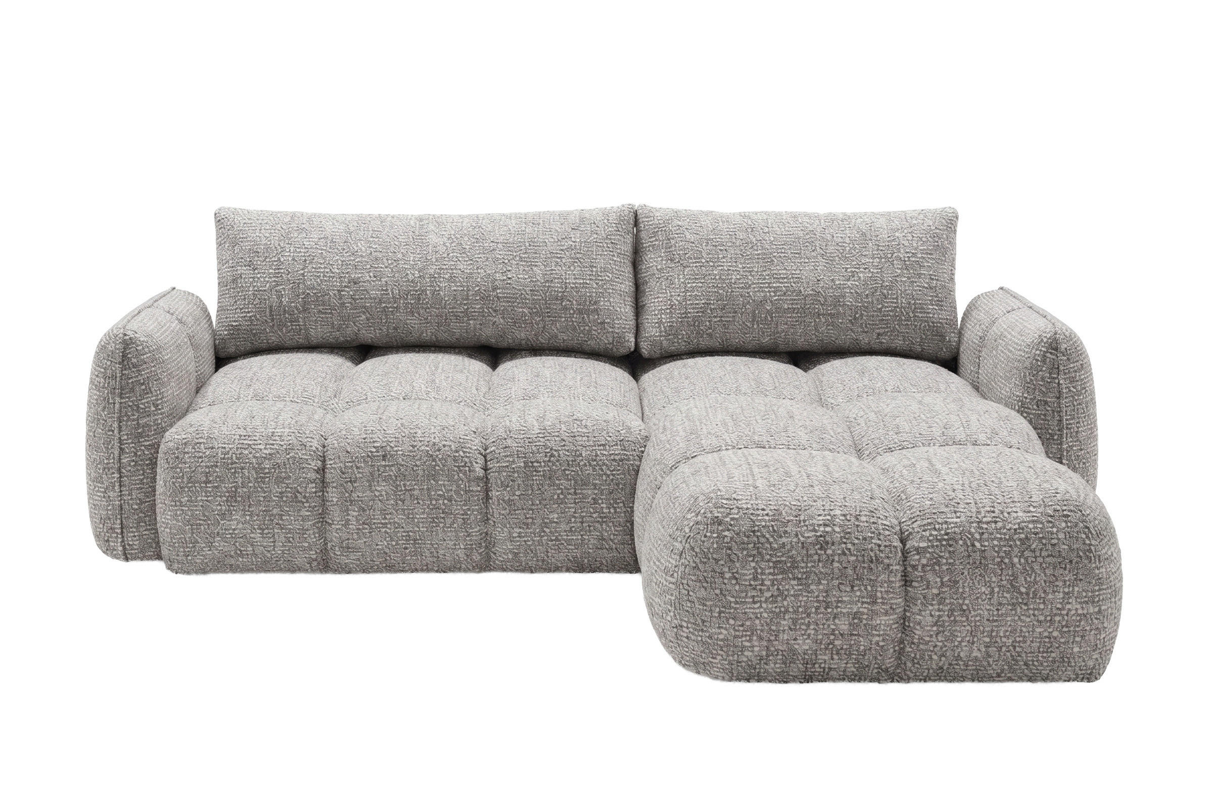 ECKSOFA L-Form Mit Schlaffunktion, Chenillestoff Puente, Hellgrau, Rechts, BELVEDER L - Hellgrau, Holz (250/168cm) - Kaiser Möbel