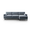 AUSKLAPPBARES-ECKSOFA rechts mit Container Scott aus Samt hellblau 5 Sitzplätze - Hellblau, Textil (142/212cm) - Micadoni