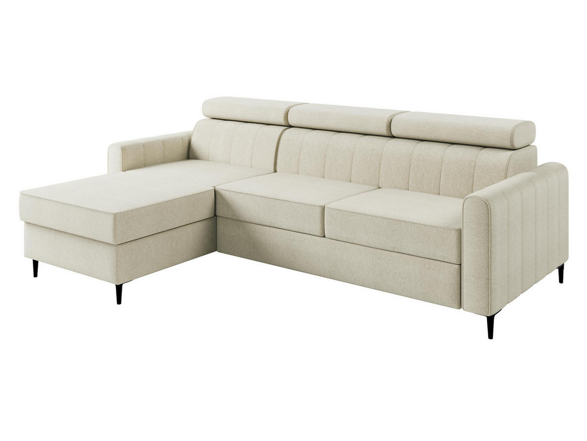 ECKSOFA Toronto III - Creme/Schwarz, Holz/Kunststoff (250/169cm) - MIRJAN24