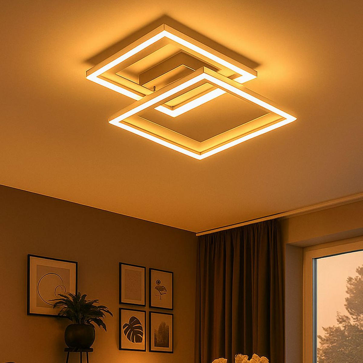 LED DECKENLEUCHTE Metall Silber - Silberfarben, Metall (56.8/48/9.5cm) - Briloner