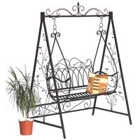 HOLLYWOODSCHAUKEL Metall 2 Sitzer Antik Braun 186800 - Braun, Metall (146/207/93cm) - DanDiBo