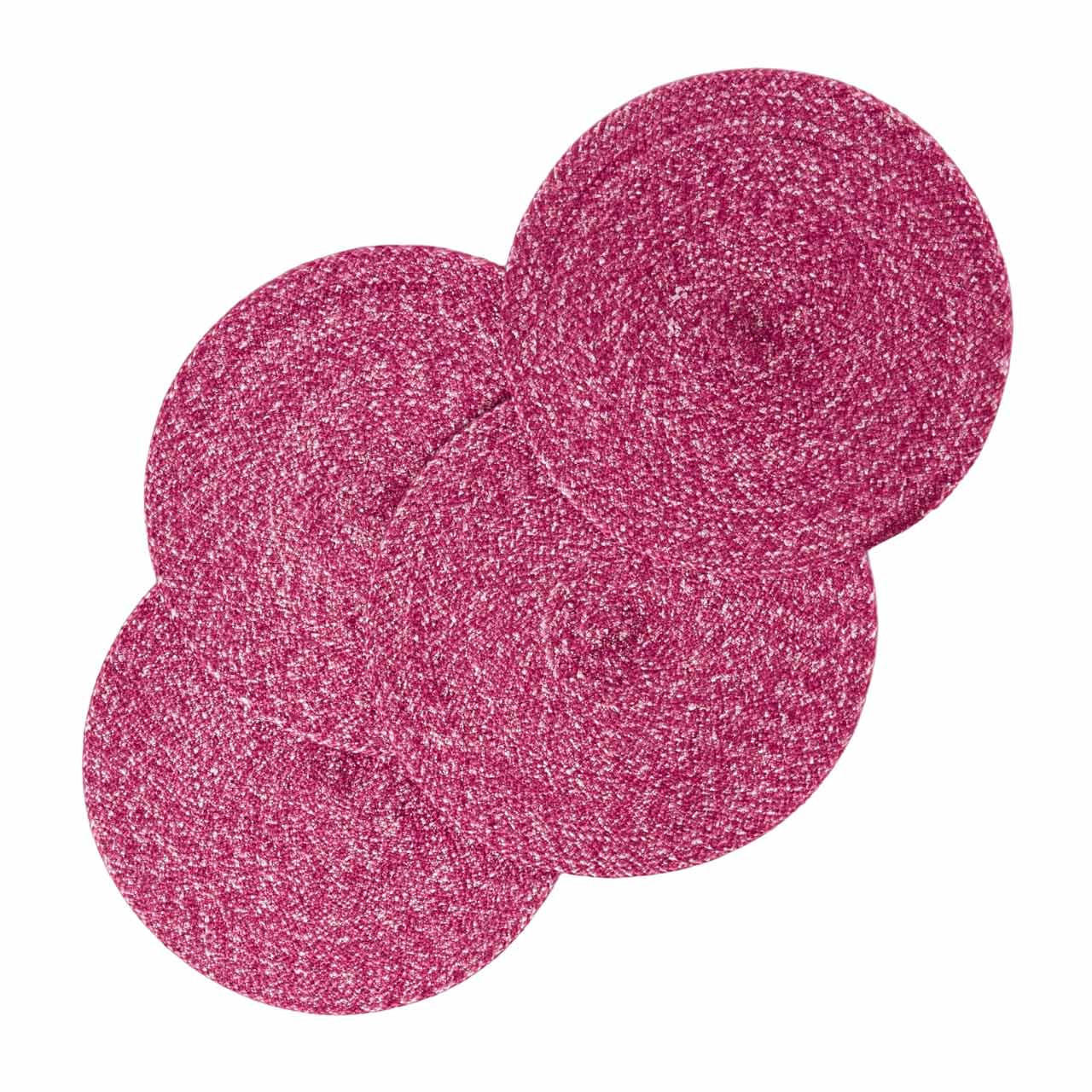 TISCHSET pink im 4er-Set, Platzsets rund geflochten, 40 cm - Pink, Textil (40/40cm) - Homescapes
