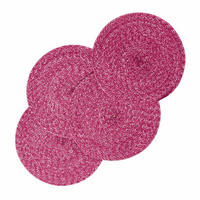 TISCHSET pink im 4er-Set, Platzsets rund geflochten, 40 cm - Pink, Textil (40/40cm) - Homescapes