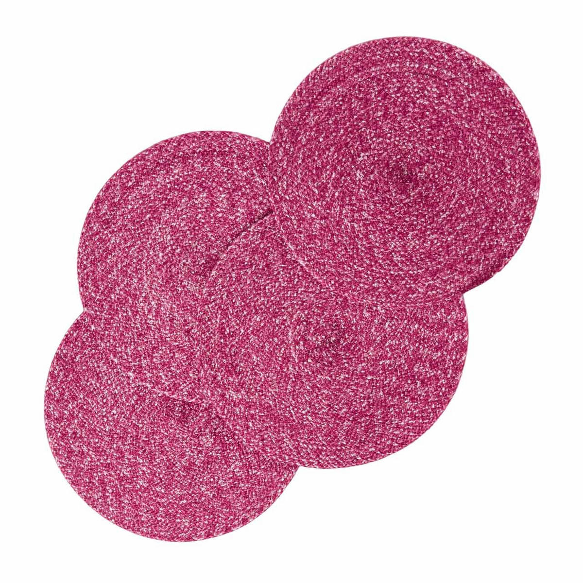 TISCHSET pink im 4er-Set, Platzsets rund geflochten, 40 cm - Pink, Textil (40/40cm) - Homescapes