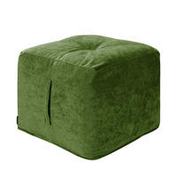 SITZWÜRFEL - Samt - Grün, Textil (47/42/47cm) - home24