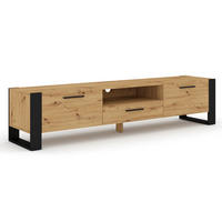 TV STOLÍK Nouka Drevo a čierna farba - čierna, kompozitné drevo (200/48/43cm) - Petits-meubles