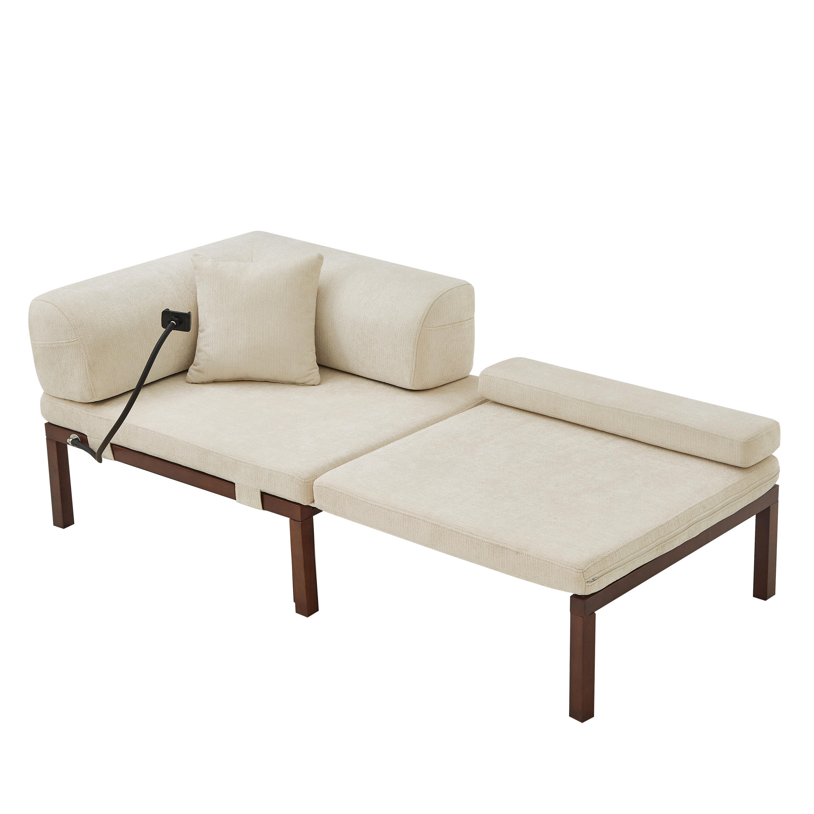 SCHLAFSOFA DE-35084 Beige - Beige, Holz (81/64/176cm) - ComfortXL