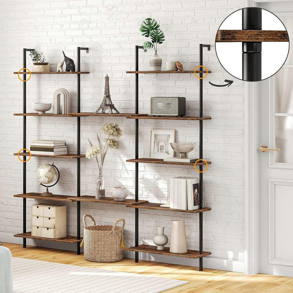 BÜCHERREGAL 6-stöckig Dunkelbraun 60 x 200,5 cm - Multicolor, Holzwerkstoff (60/200/24cm)