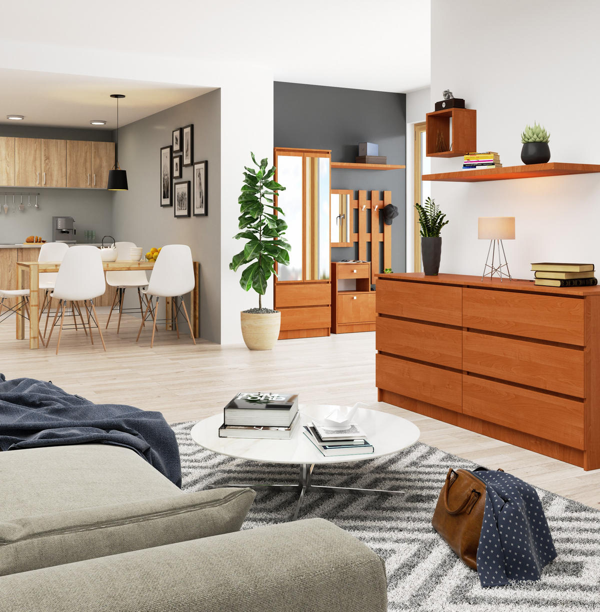 KOMMODE Erlefarben 160x40x77 cm - Erlefarben, Holzwerkstoff (160/77/40cm) - Akord