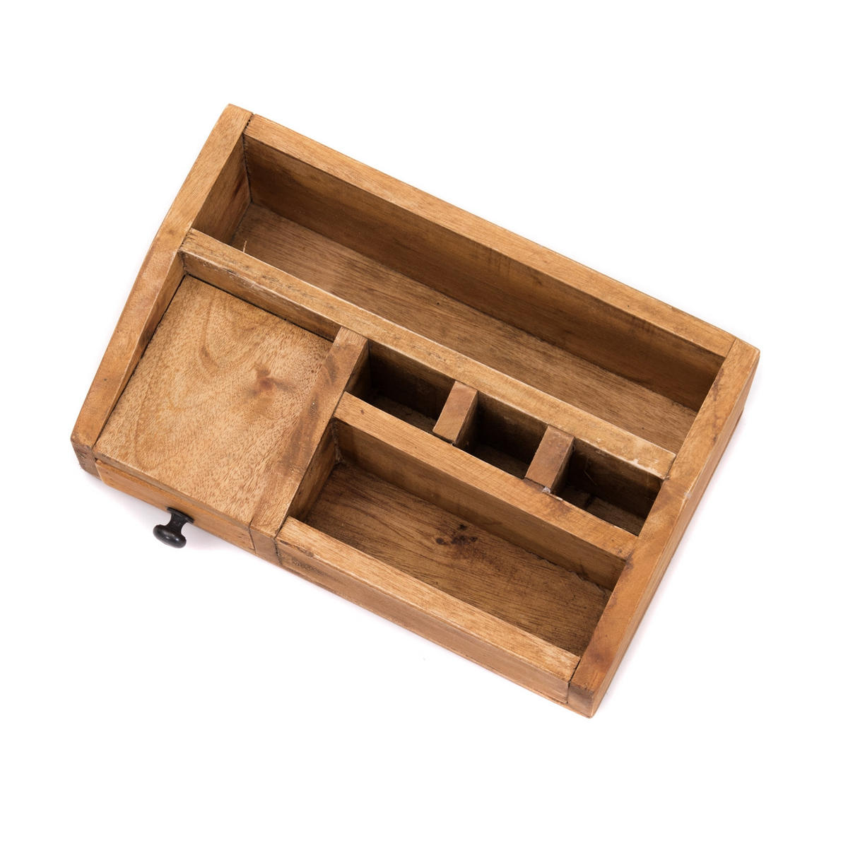 ORGANIZER Study Mahagoni Massivholz, 5 Fächer mit Schublade naturfarben - Naturfarben, Holz (17/27/10cm) - CREEDWOOD