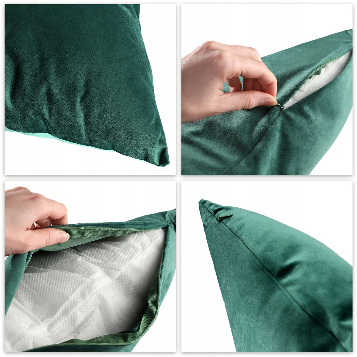 DEKOKISSEN, Grün - Grün, Textil (46/46cm) - KADAX