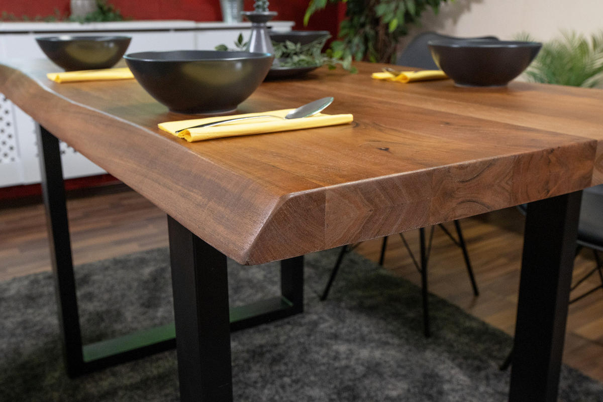 ESSTISCH CALI - Schwarz/Braun, Holz/Metall (80/120/77cm) - SAM