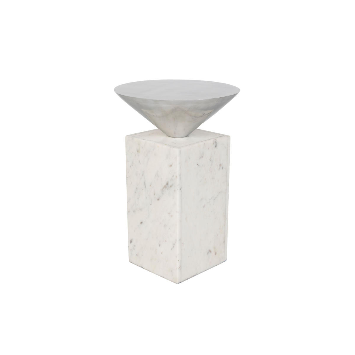 BEISTELLTISCH Pride Rund 30 cm Weiß - Weiß, Stein (30/30/46cm) - Zuiver