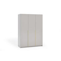 DREHTÜRENSCHRANK Apollonia ohne Spiegel 150x204cm 3-türig, kaschmir, goldene Griffe - Kaschmir/Goldfarben, Kunststoff (58/205/150cm) - Margaret Hadas24