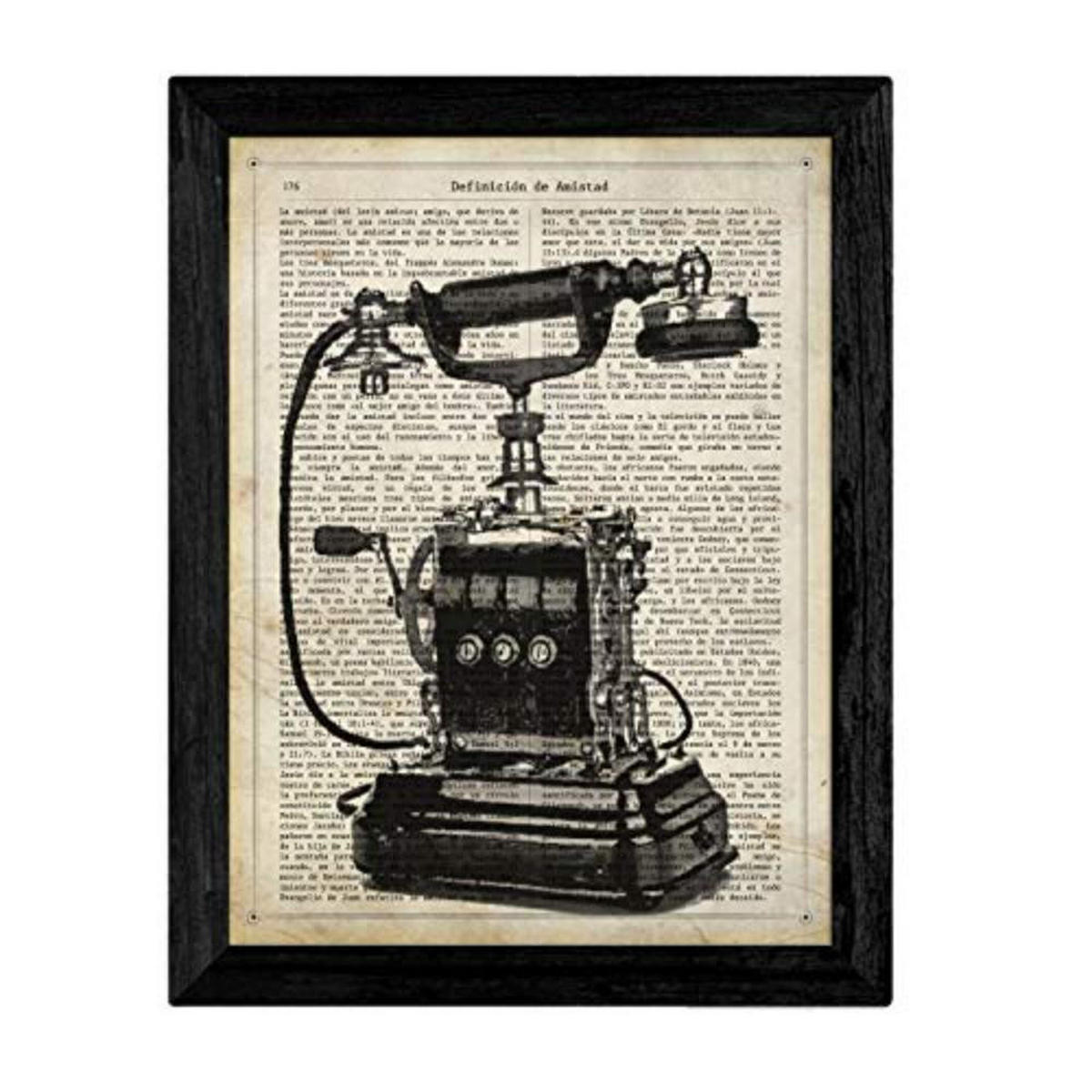 POSTER Set mit 4 Packung mit vier mit JahrgangRahmen, Schreibmaschine - Schwarz, Papier (29.7/3/21cm) - Nacnic