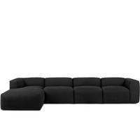 ECKMODULSOFA-LINKS BUFFO 6-Sitzer mit extrem weicher Sitzfläche, Gewebestoff, graphit - Graphitfarben, Textil (377/180cm) - KONSIMO®