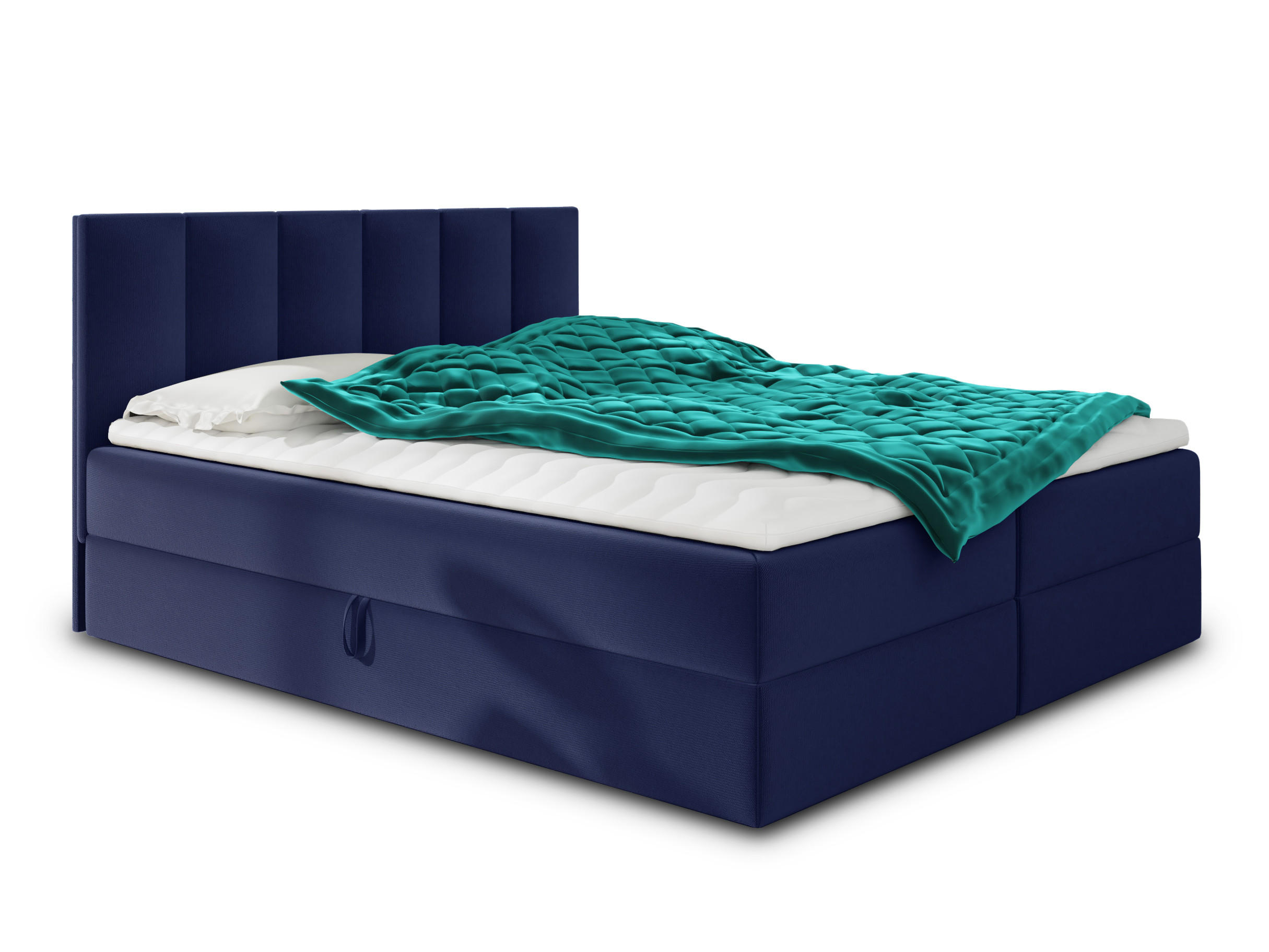 BOXBETT Star - 140x200 - blau (Kronos 09, Velvet) - Blau/Schwarz, Holz/Holzwerkstoff (140/200cm) - Sofnet