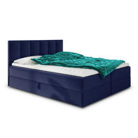 BOXBETT Star - 140x200 - blau (Kronos 09, Velvet) - Blau/Schwarz, Holz/Holzwerkstoff (140/200cm) - Sofnet