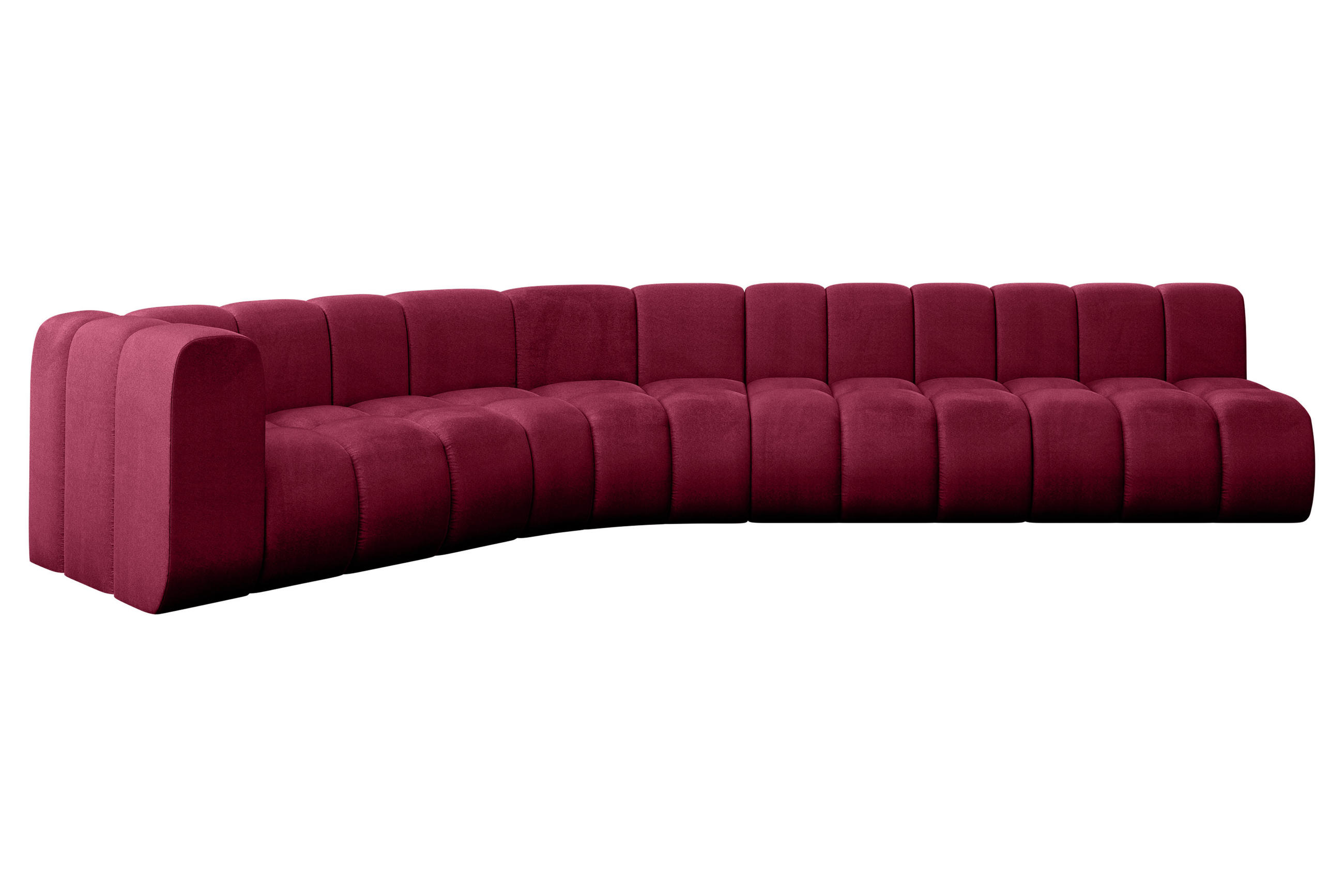 ECKSOFA modulares Sofa Karex-L2 - 399x194x70 cm Bordeauxrot - Bordeaux, Holzwerkstoff/Textil (399/194cm) - ALTDECOR