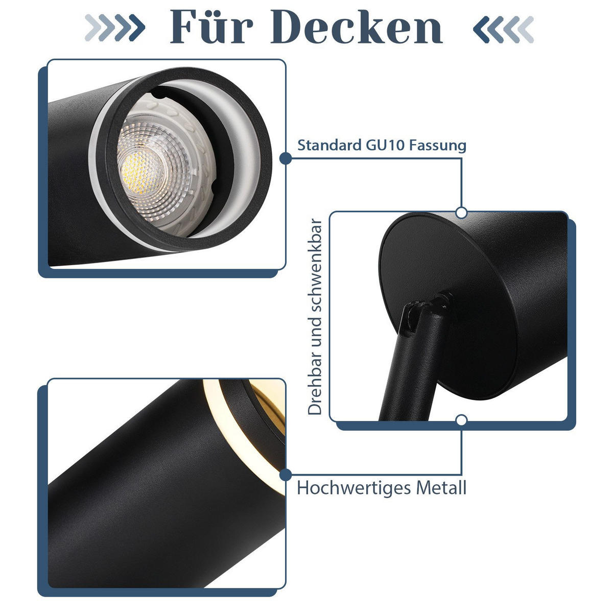 STRAHLER Solingen 4-flammig 25/25/17 cm - Schwarz, Metall (25/25/17cm) - Nettlife