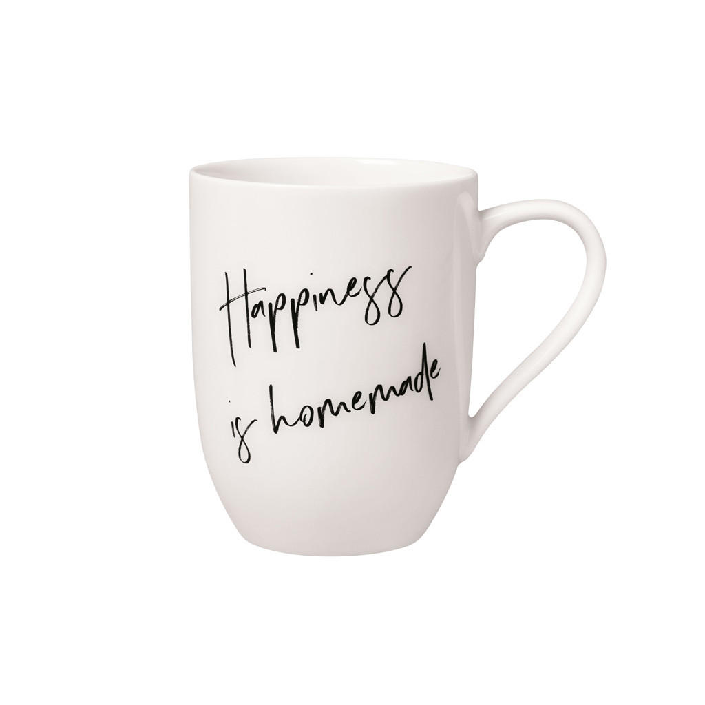 BECHER MIT HENKEL 'HAPPINESS IS HOMEMADE' Statement weiß 290 ml - Weiß, Keramik (0.29L) - Villeroy & Boch