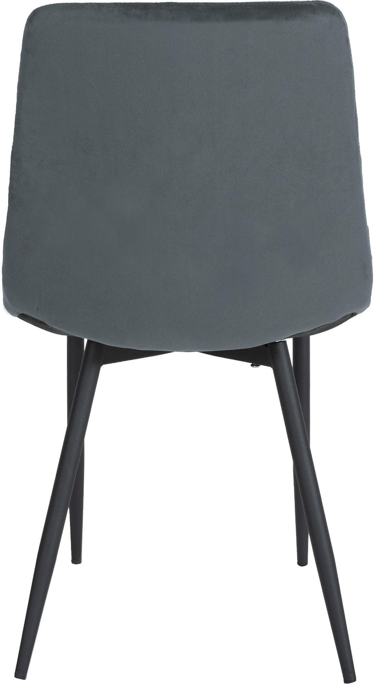 STUHL Samt dunkelgrau - Dunkelgrau/Schwarz, Textil/Metall (45/83/57cm) - CLP