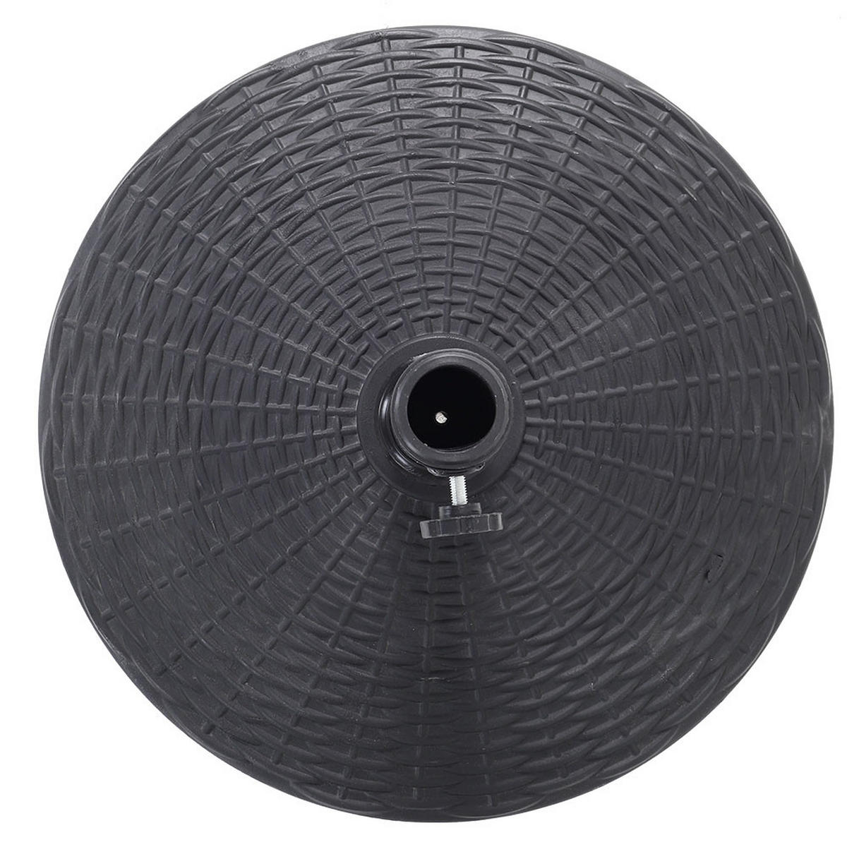 SONNENSCHIRM aus Polyester Metall in Dunkelgrau mit Resin-Sockel drehbar 360° neigbar 60° 3 x 2.4m Ø49 × 32 cm - Grau, Metall (300/240cm) - Livingandhome