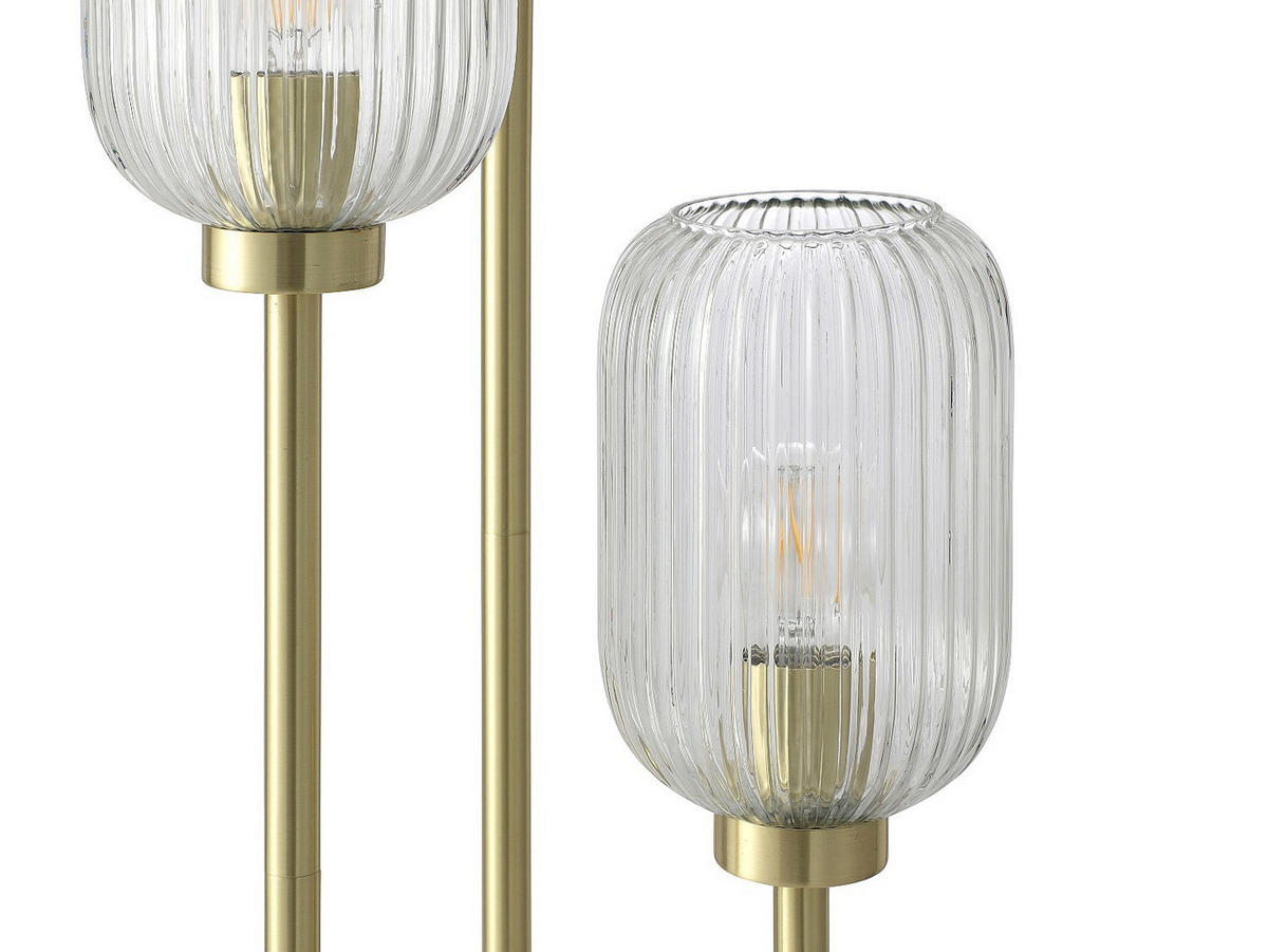 STEHLAMPE - 30 cm x 30 cm - Metall, Metall - Goldfarben - LOUXOR - Goldfarben, Metall (30/30/161cm) - Vente-Unique
