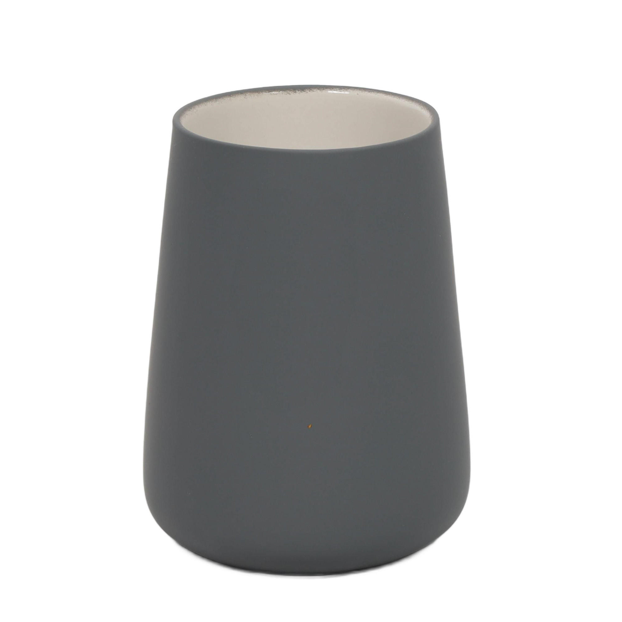 ZAHNPUTZBECHER Keramik Cocon 8,3/8,3/11,4 cm - Grau, Keramik (8.3/11.4/8.3cm) - 5five Simply Smart
