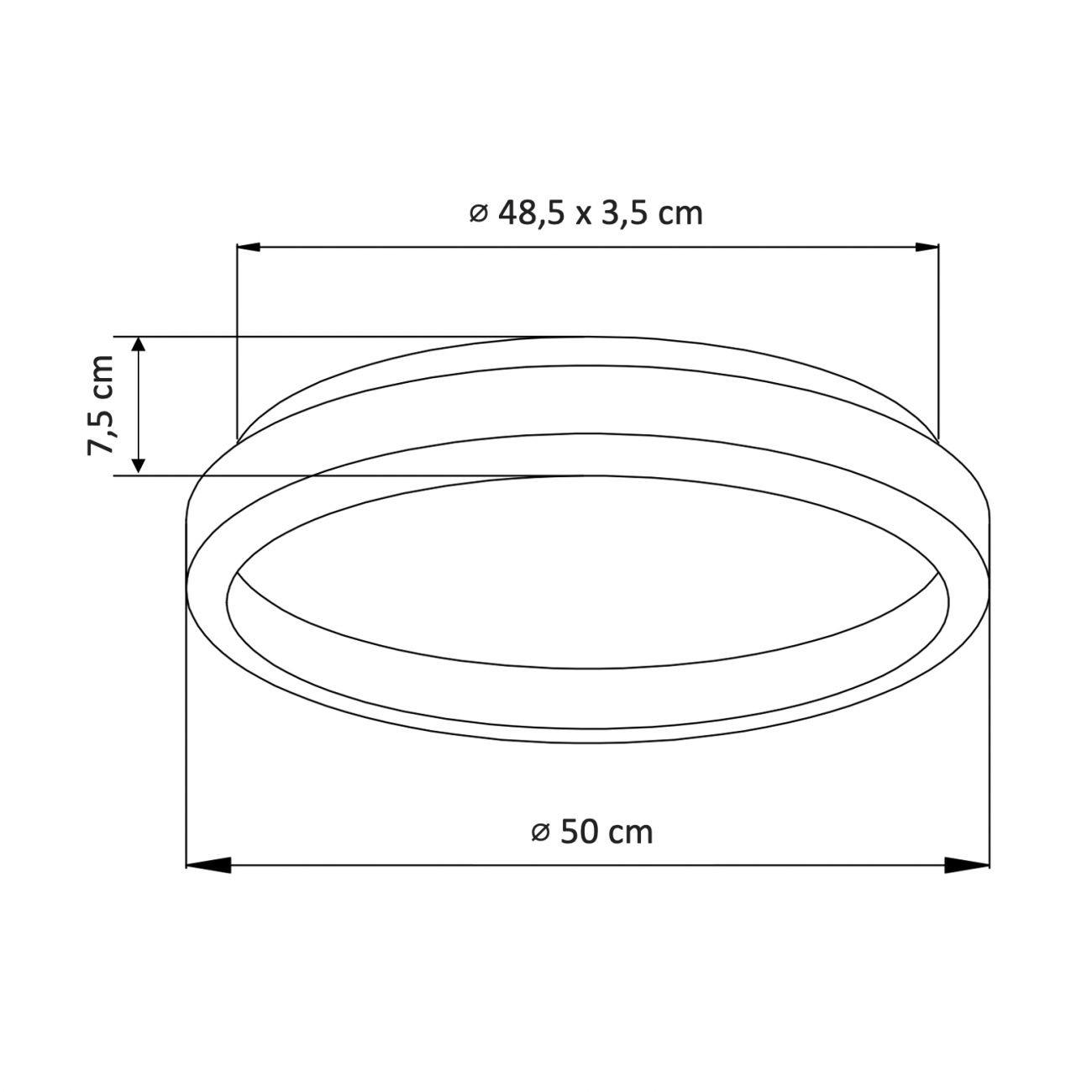 DECKENLEUCHTE Sandy, Transparent und schwarz, 7.5cm - Transparent, Metall (7/50/7.5cm) - KOSILUM